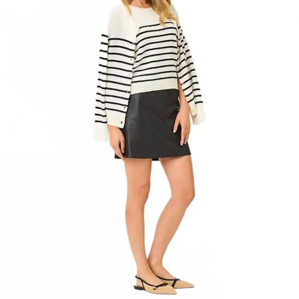 NWT Lilly Pulitzer Sarissa High Rise Coated Mini Skirt Noir Black 6 - Picture 6 of 15
